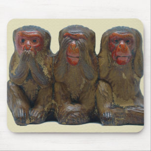 Three Wise Monkeys Mouse Pad