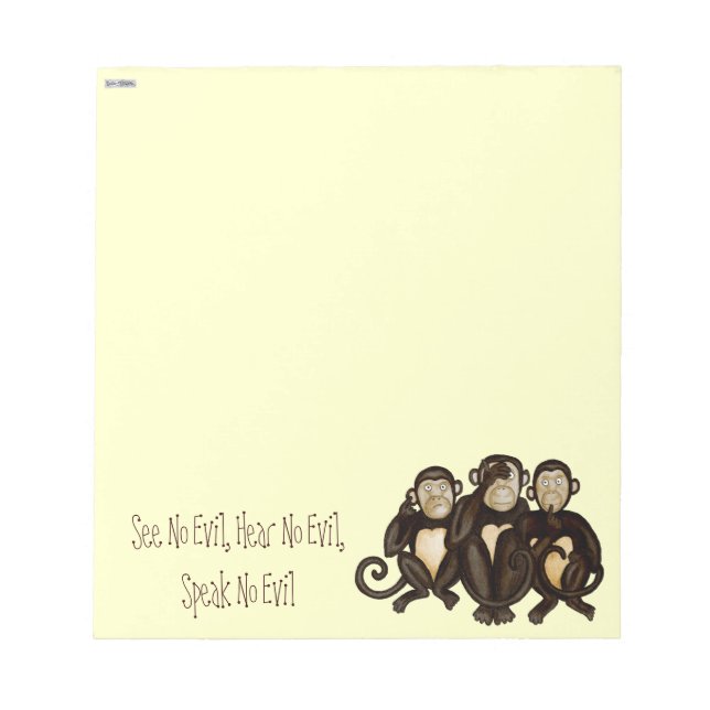 Three Wise Monkeys Notepad (Front)