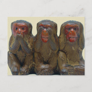 Three Wise Monkeys Postcard