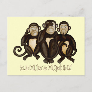 Three Wise Monkeys Postcard