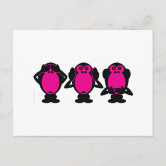 Three Wise Monkeys Postcard