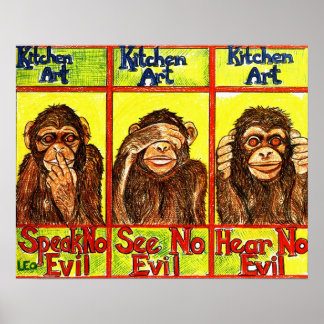 Three Wise Monkeys Poster