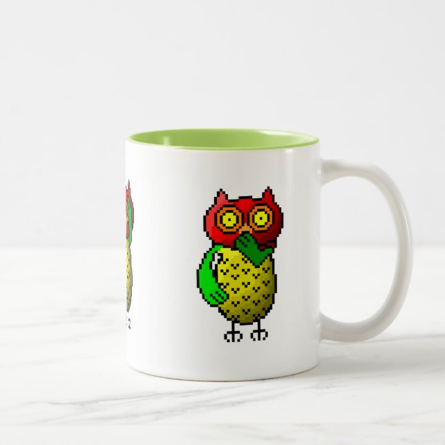 Three wise owls, hear, see & speak no evil Two-Tone coffee mug (Right)