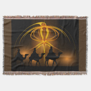 Three Wiseman Christmas Holiday Blanket Throw