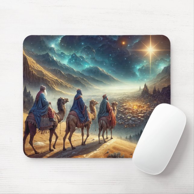 Three Wisemen Following a Star Mouse Pad (With Mouse)