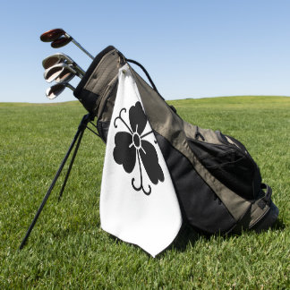 Three wisteria blooms with vines golf towel