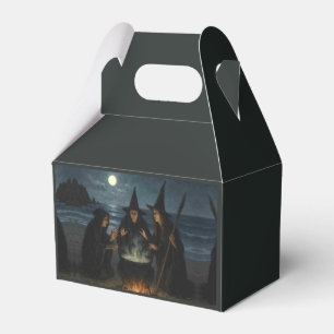 Three Witches Brew Cauldron Full Moon Beach Favor Box