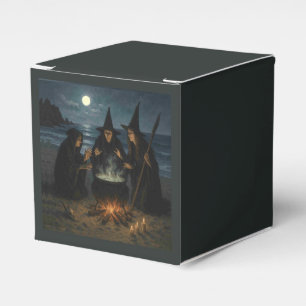 Three Witches Brew Cauldron Full Moon Beach Favor Box