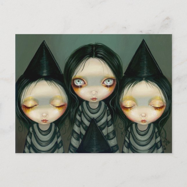 "Three Witchy Sisters" Postcard (Front)