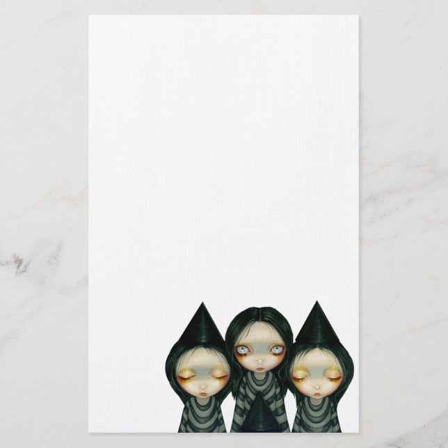 "Three Witchy Sisters" Stationery (Front)