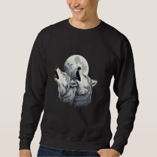 Three Wolves Howling At The Moon Wolf Lover Sweatshirt