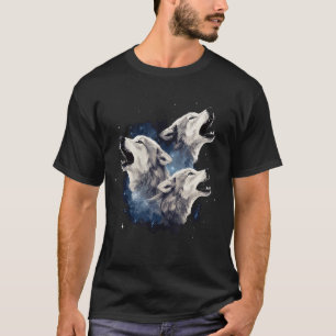 Three Wolves Howling At The Moon Wolf T-Shirt