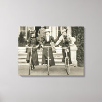Three women on bicycles, early 1900s (b/w photo)