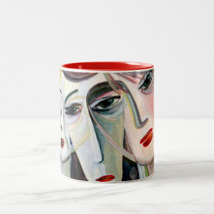 three women Two-Tone coffee mug
