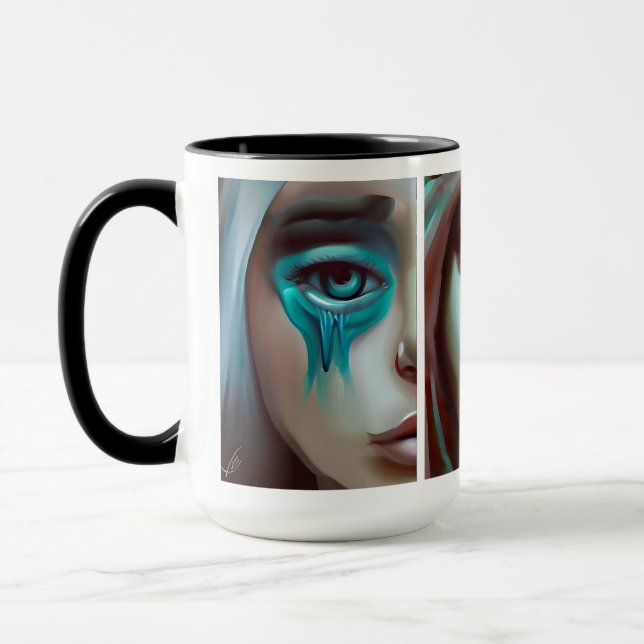 Three Women's Faces AI Generated Art Mug (Left)