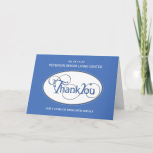 Three Year Employee Anniversary Business Thank You Card