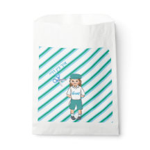 Three Year old green upsherin boy favour bag