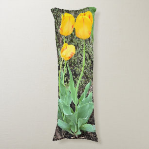 Three Yellow Tulips / Body Pillow