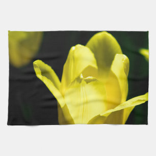 Three Yellow Tulips Kitchen Towel