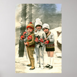 Three young French children Poster