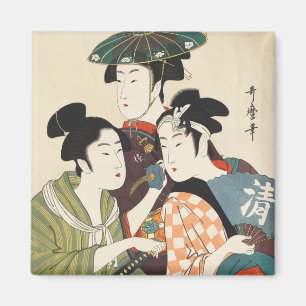 Three young men or women, Utamaro Magnet