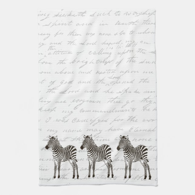 Three Zebras Kitchen Towel (Vertical)