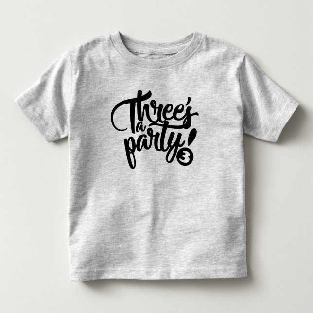 three's a party birthday tee (Front)