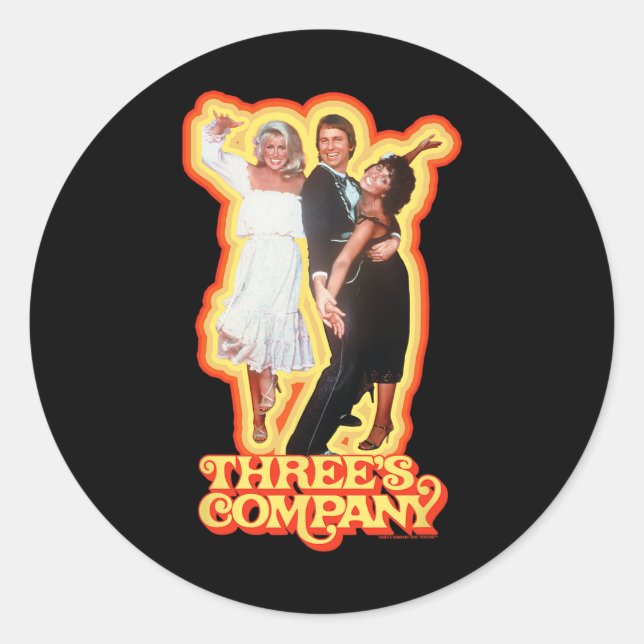 Three's Company Dancing Roommates Retro Jack Chris Classic Round Sticker (Front)