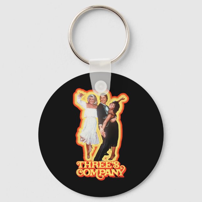 Three's Company Dancing Roommates Retro Jack Chris Keychain (Front)