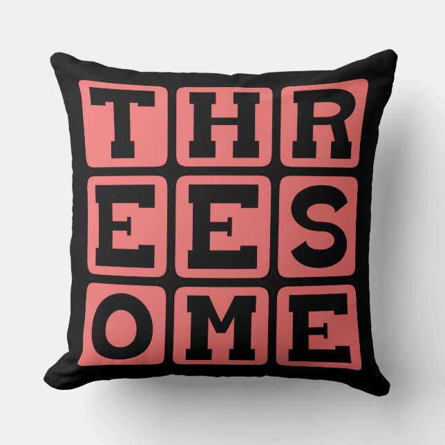 Threesome, Pregnant with Twins Throw Pillow (Front)