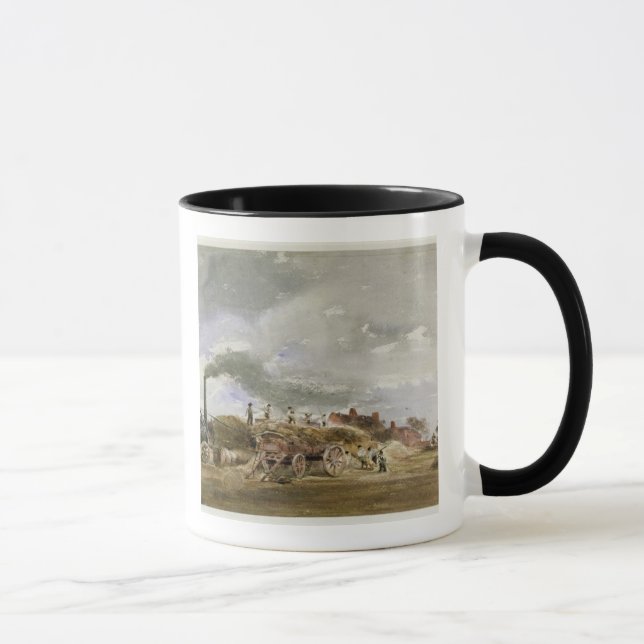 Threshing Corn (pencil & w/c on paper) Mug (Right)