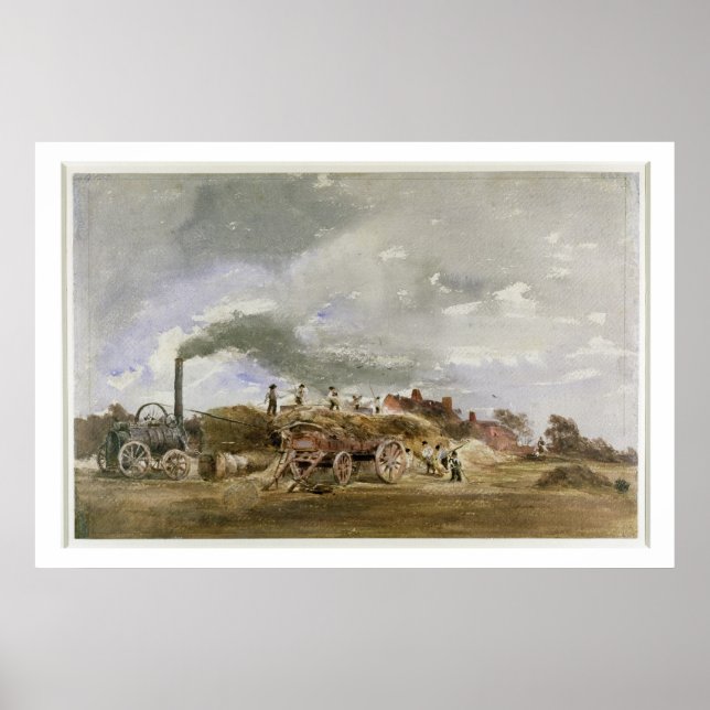 Threshing Corn (pencil & w/c on paper) Poster (Front)