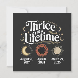 Thrice in a Lifetime 2025 Solar Eclipse Astronomy Holiday Card