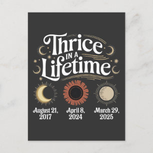 Thrice in a Lifetime 2025 Solar Eclipse Astronomy Postcard