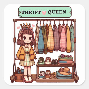 Thrift Queen Square Sticker