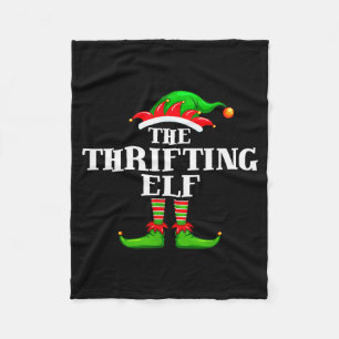 Thrifting Elf Matching Family Group Christmas Part Fleece Blanket