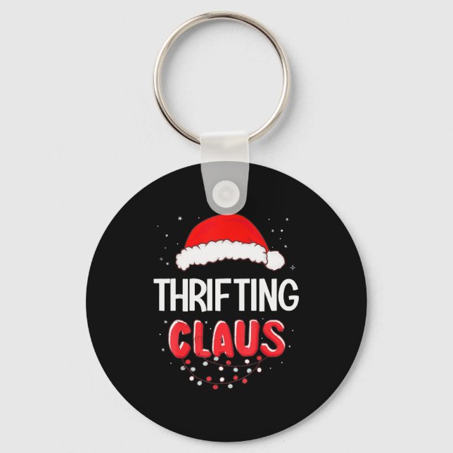 Thrifting Santa Claus Christmas Matching Costume  Keychain (Front)
