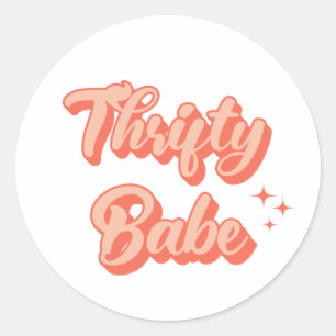Thrifty Babe Retro Classic Round Sticker