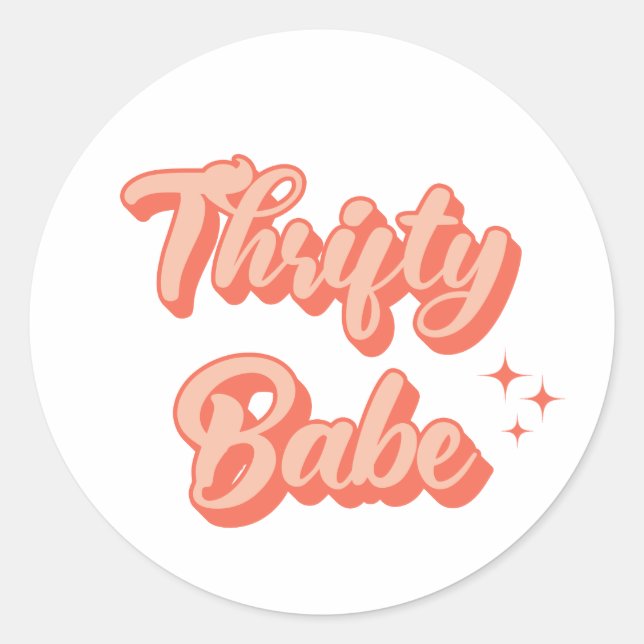 Thrifty Babe Retro Classic Round Sticker (Front)