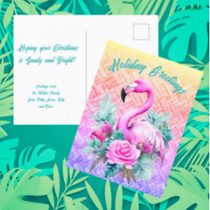 Thrifty Customized Tropical Pink Flamingo  Postcard