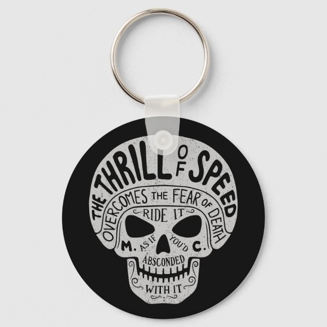 Thrill of Speed Skull Keychain (Front)