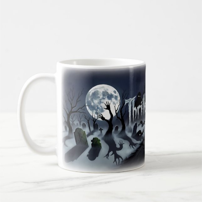 Thriller — Horror Zombie Graveyard Night Mug (Left)
