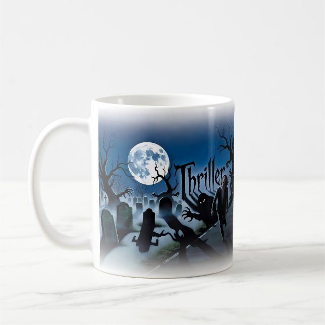 Thriller — Zombie Crowd Full Moon Night Mug (Left)