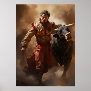 Thrilling Bullfight Poster from Murcia: Captivatin