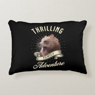 Thrilling Family Adventure Bear Wilderness Accent Pillow