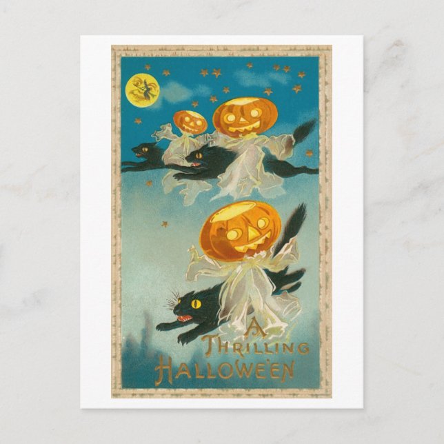 Thrilling Halloween Vintage Postcard (Front)