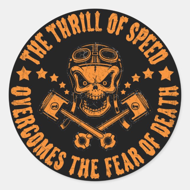 Thrills Overcome Fear Classic Round Sticker (Front)
