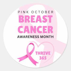Thrive 365 Breast Cancer Awareness Month 2024 Classic Round Sticker