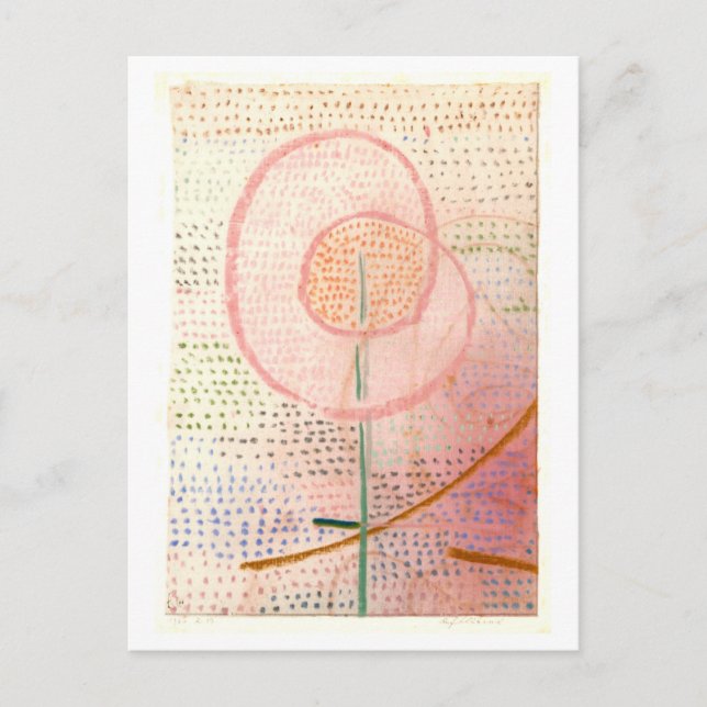 "Thriving" Flower Painting by Paul Klee Postcard (Front)