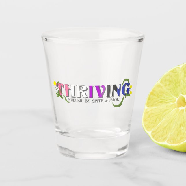 Thriving Genderfluid Pride Shot Glass (Front)